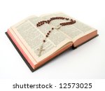 Rosary Over An Old Holy Bible