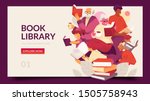book library horizontal banner... | Shutterstock .eps vector #1505758943