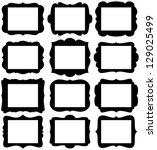 vector set of frame silhouettes ... | Shutterstock .eps vector #129025499