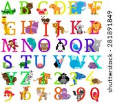 vector animal themed alphabet | Shutterstock .eps vector #281891849