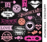chalkboard valentine's day... | Shutterstock .eps vector #358356899