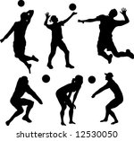 volleyball silhouettes | Shutterstock .eps vector #12530050
