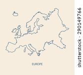 europe map outline vector | Shutterstock .eps vector #290149766