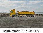 Truck at a road construction site in Iceland