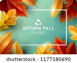 autumn seasonal background... | Shutterstock .eps vector #1177180690