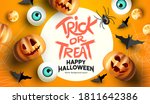 spooky and fun happy halloween... | Shutterstock .eps vector #1811642386