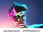futuristic surreal man wearing... | Shutterstock . vector #1959440623