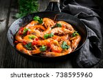 Spicy Shrimps On Pan With...