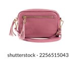 Pink little leather bag on the...