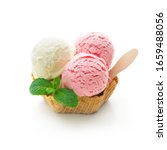 Various colorful ice cream...