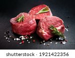 Raw beef filet mignon steaks...