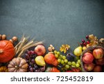 Autumn Fruits And Pumpkins With ...