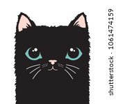 black cat cartoon face. vector... | Shutterstock .eps vector #1061474159