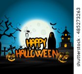 halloween vector background... | Shutterstock .eps vector #485273263