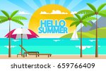 summertime flat style vector... | Shutterstock .eps vector #659766409