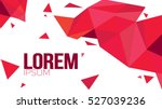 red paper origami polygonal... | Shutterstock .eps vector #527039236