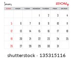Calendar Month Of January 2014...