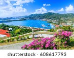 Caribbean, St Thomas US Virgin Islands. Panoramic view.