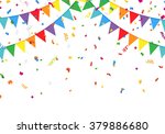 party flags with confetti | Shutterstock .eps vector #379886680