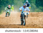 Small photo of BUCHAREST, ROMANIA - AUGUST 25: An unidentified rider participates in the Fourth National Endurocross Championship on AUGUST 25, 2012 at Dragomiresti Deali in Bucharest, Romania