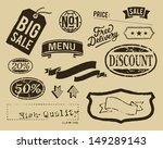 vintage sale graphic elements... | Shutterstock .eps vector #149289143
