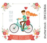 wedding invitation card with... | Shutterstock .eps vector #284136866