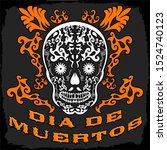 dia de muertos  mexican day of... | Shutterstock .eps vector #1524740123