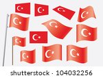 set of flags of turkey vector... | Shutterstock .eps vector #104032256