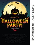 Halloween Party Poster With...