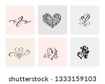 set of six vintage valentines... | Shutterstock . vector #1333159103