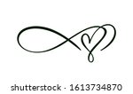 heart love sign logo. infinity... | Shutterstock .eps vector #1613734870
