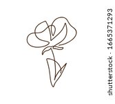 flower vector one line art logo.... | Shutterstock .eps vector #1665371293