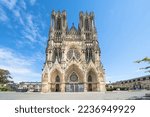 Old gothic cathedral of Reims, France