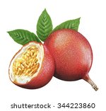 juicy fresh of passion fruit on ... | Shutterstock . vector #344223860