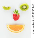 kiwi  strawberry and orange in... | Shutterstock . vector #314799140