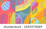 creative doodle art header with ... | Shutterstock .eps vector #1035574069