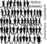 people running big collection   ... | Shutterstock .eps vector #256068619