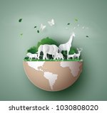  world wildlife day with the... | Shutterstock .eps vector #1030808020