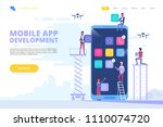 mobile app development concept... | Shutterstock .eps vector #1110074720