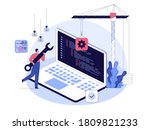 programming and software... | Shutterstock .eps vector #1809821233