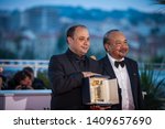 Small photo of CANNES, FRANCE - MAY 25, 2019: Cesar Diaz, winner of the Camera d'Or award poses with President of the Camera d'or jury Rithy Panh at the winner photocall during the 72nd annual Cannes Film Festival