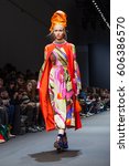 Small photo of PARIS, FRANCE - MARCH 02, 2017: A model walks the runway at the Manish Arora Ready to Wear fashion show as part of the Paris Fashion Week Womenswear Fall/Winter 2017/2018