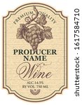 vector wine label with hand... | Shutterstock .eps vector #1617584710