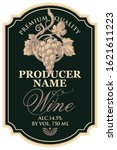 vector wine label with hand... | Shutterstock .eps vector #1621611223