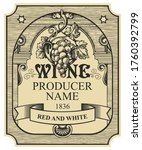 wine label with a bunch of... | Shutterstock .eps vector #1760392799