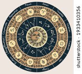Vector Circle Of Zodiac Signs...