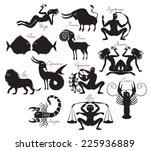 vector set of zodiac signs in... | Shutterstock .eps vector #225936889