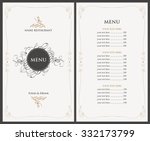 menu for the restaurant in... | Shutterstock .eps vector #332173799