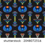 ancient egypt. vintage seamless ... | Shutterstock .eps vector #2048072516