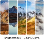 creative collage on mountain... | Shutterstock . vector #353430596